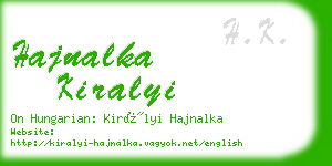 hajnalka kiralyi business card